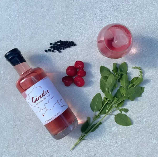 Rainforest Cherry Gin with Pepperberry and Wild Basil - Gindu