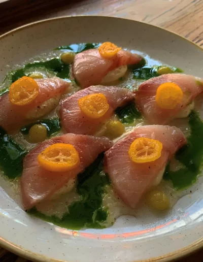 Cured Kingfish with Sunrise Lime and Desert Lime - User Picture - Osteria Di Russo & Russo Sydney